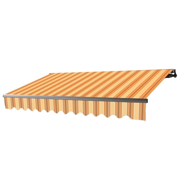 Tepee Supplies AB13X10MSTRY315 13 x 10 ft. Black Frame Retractable Home Patio Canopy Awning, Multi Color & Yellow TE2751916 - main